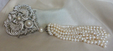 #20 long  pearl brooch